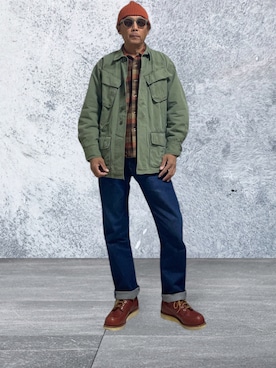 「アイテム（ミリタリージャケット）」を使った、トクさん　アニキ豊信いってるさん（メンズ・270cm）の秋コーディネート