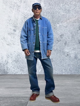 「アイテム（帽子）」を使った、トクさん　ひねりっ娘ちゃん🪢さん（メンズ・172cm）の秋コーディネート