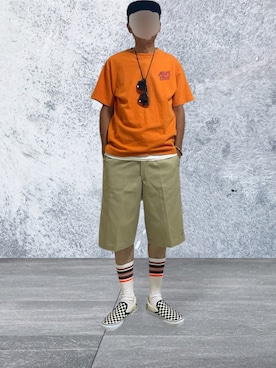 「VANS（バンズ）のアイテム（スリッポン）」を使った、トクさん🌚さん（メンズ・172cm）の夏コーディネート