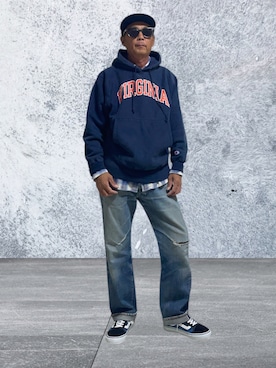 「アイテム（デニムパンツ）」を使った、トクさん　ボール君ウェ〜イさん（メンズ・172cm）の秋コーディネート