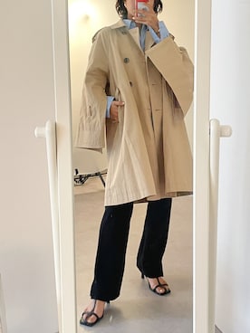 「ケープコート」｜「アイテム（トレンチコート）」を使った、Nanamiさん（レディース・156cm）の冬コーディネート