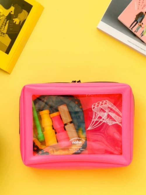 nahe ネーエ パッキングポーチ ネオン スクエア クリア 大容量 L