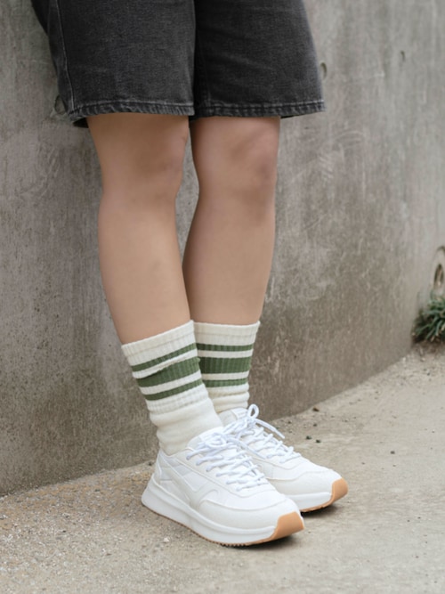 SLAMZ スニーカー ホワイト ユニークロープシューレース ホワイトスニーカー SLAMZ スニーカー ホワイト ユニークロープシューレース ホワイト