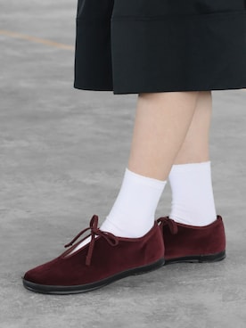 「アイテム（その他シューズ、レッド系）」を使った、HIGHTIDEさん（レディース・165cm）の秋コーディネート