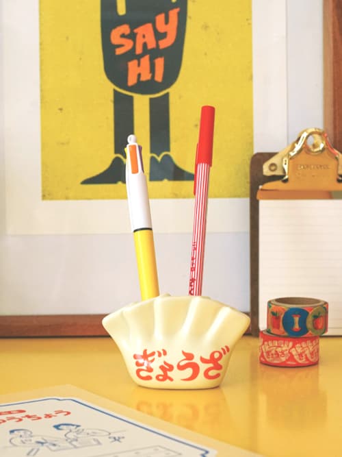 ニューレトロ ペンホルダー ペン立て ぎょうざ 餃子 オブジェ