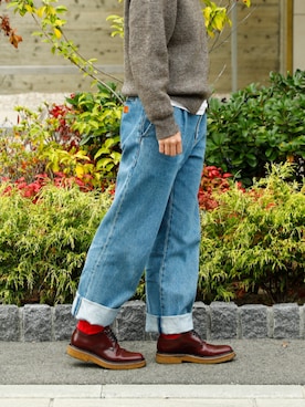 「OBSCURE SOCKS（オブスキュア ソックス）のアイテム」を使った、HIGHTIDEさん（レディース・154cm）の冬コーディネート