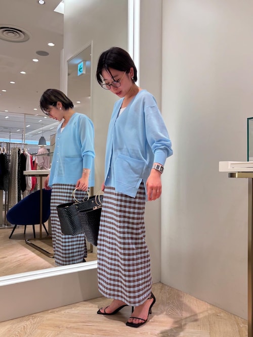 カーディガン 「手洗い可能」綿混シアーVネックカーディガン レディース セール】《手洗い可能》綿混シアーVネックカーディガン