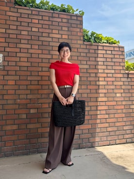 「アイテム（ニット/セーター）」を使った、taki chanさん（レディース・155cm）の夏コーディネート