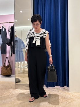 「着回しコーデ」｜「アイテム（サロペット/オーバーオール）」を使った、taki chanさん（レディース・155cm）の夏コーディネート