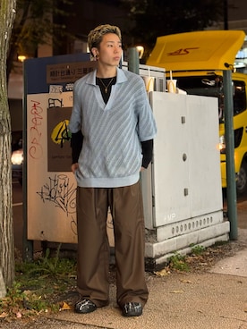 「アイテム（サンダル）」を使った、11xxttさん（メンズ・167cm・10代）の秋コーディネート