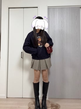 「GRL」｜「アイテム（スウェット）」を使った、taeyeonさん（レディース・161cm）の秋コーディネート