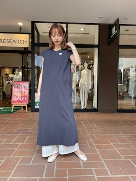 「USAコットン」｜「アイテム（ワンピース/ドレス）」を使った、mokaさん（レディース・165cm）の夏コーディネート