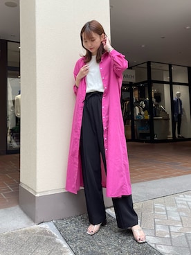 「ごきげんウィーク」｜「アイテム（シャツワンピース）」を使った、mokaさん（レディース・165cm）の春コーディネート