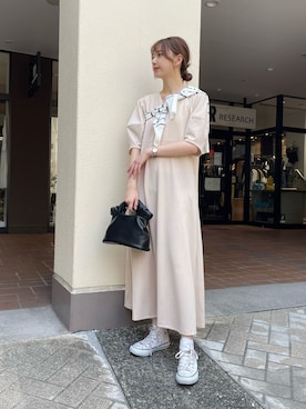 「ITEMS URBANRESEARCH（アイテムズ アーバンリサーチ）のアイテム（ショルダーバッグ）」を使った、mokaさん（レディース・165cm）の春コーディネート