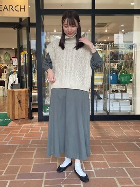 「ITEMS URBANRESEARCH（アイテムズ アーバンリサーチ）のアイテム（ベスト）」を使った、mokaさん（レディース・165cm）の秋コーディネート