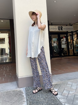 「ITEMS URBANRESEARCH（アイテムズ アーバンリサーチ）のアイテム（帽子）」を使った、mokaさん（レディース・165cm）の春コーディネート