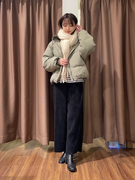 「ITEMS URBANRESEARCH（アイテムズ アーバンリサーチ）のアイテム（ダウンジャケット/コート）」を使った、mokaさん（レディース・165cm）の冬コーディネート