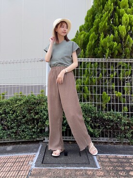 「URBAN RESEARCH（アーバンリサーチ）のアイテム（ハット）」を使った、mokaさん（レディース・165cm）の夏コーディネート