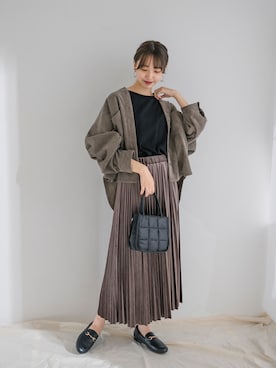 「ITEMS URBANRESEARCH（アイテムズ アーバンリサーチ）のアイテム（ショルダーバッグ）」を使った、mokaさん（レディース・165cm）の夏コーディネート