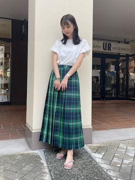 「URBAN RESEARCH Sonny Label（アーバンリサーチサニーレーベル）のアイテム（スカート）」を使った、mokaさん（レディース・165cm）の夏コーディネート