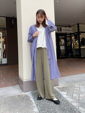 「ストレートパンツ」｜「アイテム（シャツワンピース）」を使った、mokaさん（レディース・165cm）の春コーディネート