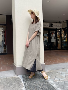 「ITEMS URBANRESEARCH（アイテムズ アーバンリサーチ）のアイテム（帽子）」を使った、mokaさん（レディース・165cm）の春コーディネート