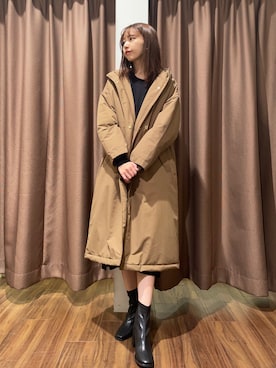 「ITEMS URBANRESEARCH（アイテムズ アーバンリサーチ）のアイテム（ダウンジャケット/コート）」を使った、mokaさん（レディース・165cm）の秋コーディネート