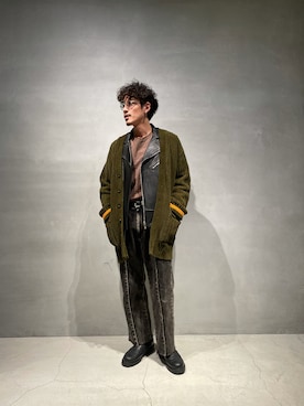 「DIESEL（ディーゼル）のアイテム（ライダースジャケット）」を使った、ＡＯＫＩさん（メンズ・169cm）の冬コーディネート