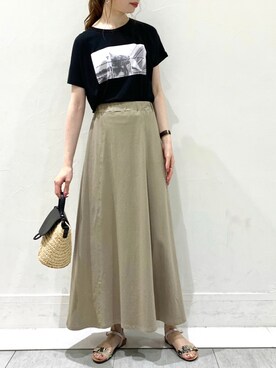 「YECCA VECCA（イェッカヴェッカ）のアイテム（かごバッグ）」を使った、haruさん（レディース・167cm）の夏コーディネート