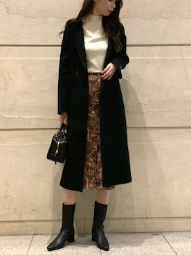 「YECCA VECCA（イェッカヴェッカ）のアイテム（チェスターコート）」を使った、haruさん（レディース・167cm）の秋コーディネート