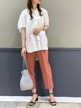 「YECCA VECCA（イェッカヴェッカ）のアイテム（かごバッグ）」を使った、haruさん（レディース・167cm）の夏コーディネート