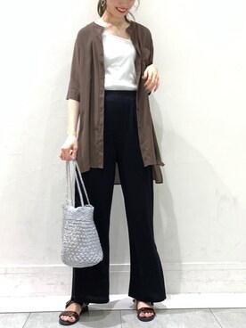 「YECCA VECCA（イェッカヴェッカ）のアイテム（かごバッグ）」を使った、haruさん（レディース・167cm）の夏コーディネート