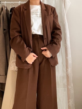 「学校」｜「アイテム（ジャケット/アウター）」を使った、ぽぽさん（レディース・157cm）の秋コーディネート