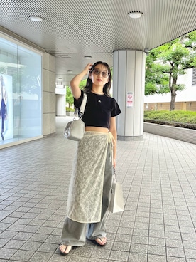 「ペインターデニム」｜だーゆんさん（レディース・158cm）の夏コーディネート