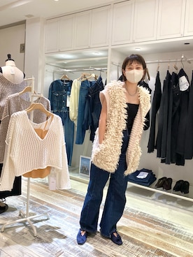 「リメイクデニム」｜「アイテム（ベスト）」を使った、だーゆんさん（レディース・158cm）の夏コーディネート