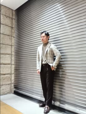 「アイテム（テーラードジャケット）」を使った、Tsukasa Yamagishiさん（メンズ・167cm・40代）の秋コーディネート