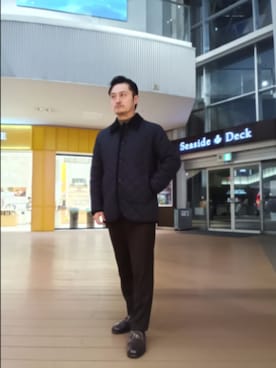 「アイテム（ダウンジャケット/コート）」を使った、Tsukasa Yamagishiさん（メンズ・167cm・40代）の秋コーディネート