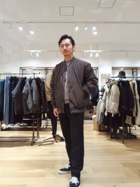 「Gramicci（グラミチ）のアイテム（ダウンジャケット/コート）」を使った、Tsukasa Yamagishiさん（メンズ・167cm）の秋コーディネート