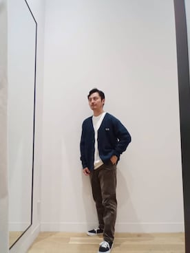 「PENNEYS（ぺニーズ）の『別注』PENNEYS×DOORS　THE FOX 天竺 Long-Sleeve T-Shirts（Tシャツ/カットソー）」を使った、Tsukasa Yamagishiさん（メンズ・167cm）の秋コーディネート