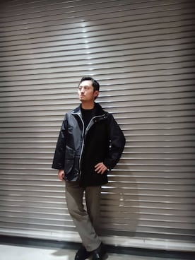 「Barbour（バブアー）のアイテム（その他アウター）」を使った、Tsukasa Yamagishiさん（メンズ・167cm）の冬コーディネート