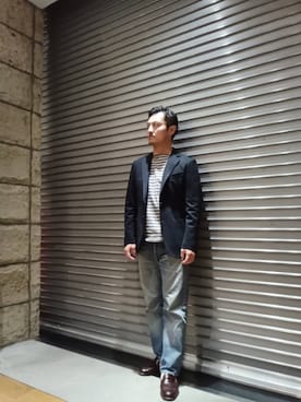「アイテム（スーツジャケット）」を使った、Tsukasa Yamagishiさん（メンズ・167cm）の冬コーディネート
