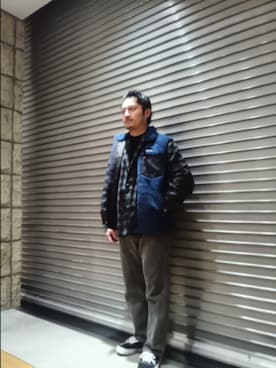 「アイテム（ベスト）」を使った、Tsukasa Yamagishiさん（メンズ・167cm）の冬コーディネート