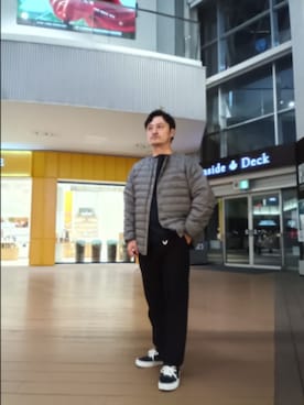 「アイテム（ダウンジャケット/コート）」を使った、Tsukasa Yamagishiさん（メンズ・167cm・40代）の秋コーディネート