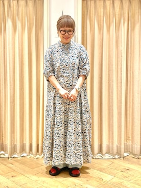 「小花柄ワンピース」｜muttyさん（レディース・152cm）の夏コーディネート