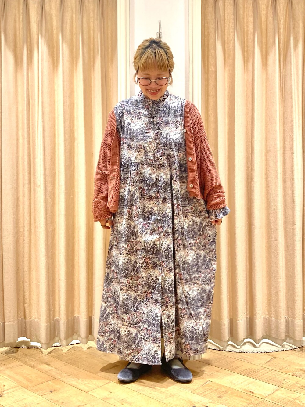 LIBERTY】Glencot House柄ワンピースを使った人気ファッション