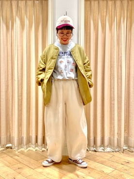 「Samansa Mos2（サマンサ モスモス）のアイテム（ブルゾン）」を使った、muttyさん（レディース・152cm）の春コーディネート
