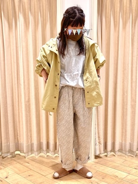 「アイテム（マウンテンパーカー、イエロー系）」を使った、muttyさん（レディース・151cm）の春コーディネート