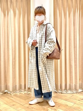 「レースアップシューズ」｜「アイテム（その他アウター）」を使った、muttyさん（レディース・152cm）の春コーディネート