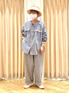 「ゆべしコラボ」｜「アイテム（パンツ）」を使った、muttyさん（レディース・152cm）の春コーディネート