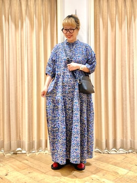 「小花柄ワンピース」｜muttyさん（レディース・152cm）の夏コーディネート